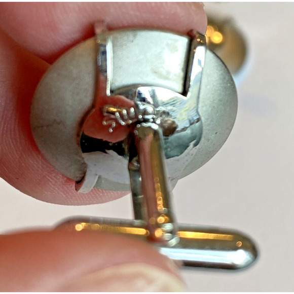 Vintage Swank Cufflinks Silvertone Frosted Finish Round Classic Mens Mid Century - Picture 4 of 6